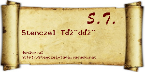 Stenczel Tádé névjegykártya